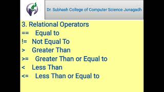 Lecture 9 BCA SEM V Python Operators