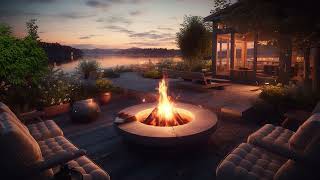 Cozy Fire & Relaxing Ambient on Porch with Peaceful and Calm Moments with Relaxing Nature Sounds