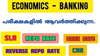 CRR  / SLR /  Repo Rate /  Reverse Repo Rate / Bank rate