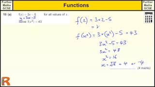 Function notation GCSE Further Maths revision Exam paper practice & help