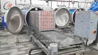 full auto retort cart palletizer depalletizer retort basket loading and unloading machine