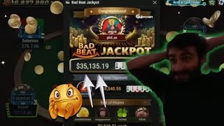 Double Bad Beat Jackpot for $45000 on GG Poker