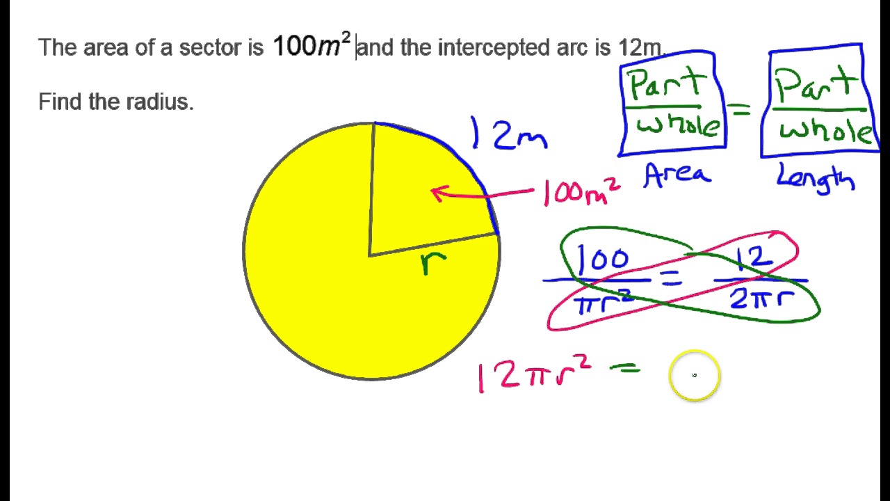 Find The Radius Given Sector Area And Arc Length - YouTube