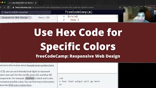 Use Hex Code for Specific Colors (Basic CSS) freeCodeCamp tutorial