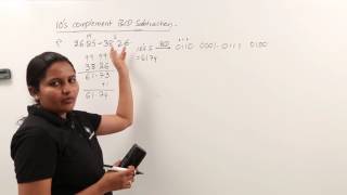 10s complement BCD subtraction example