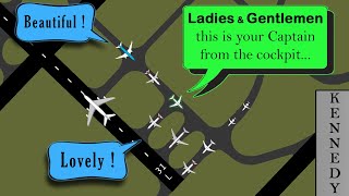 [FUNNY ATC] Pilot makes Passenger Announcement on frequency at busy JFK!!