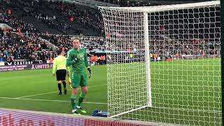 Jordan Pickford entrance in second half. Nufc v Everton. 8.2.22. View from the gallowgate