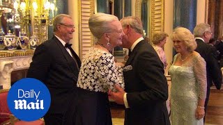 Queen Margrethe and Prince Henrik meet British Royals in 2012 - Daily Mail