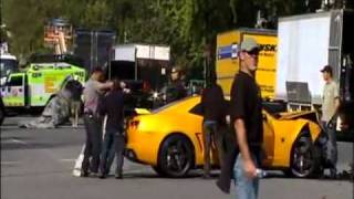 Transformers 3 - Bumblebee Crashes Into Real Police Car