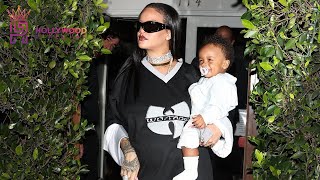 Rihanna and Baby Son with A$AP Rocky at Giorgio Baldi