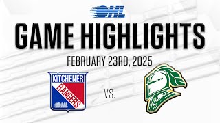 OHL Highlights: Kitchener Rangers @ London Knights Feb. 23, 2025