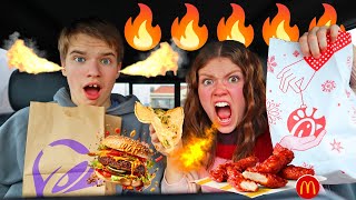 Eating the SPICIEST Fast Food Items!!