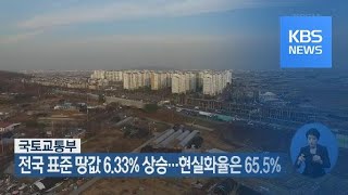 전국 표준 땅값 6.33% 상승…현실화율은 65.5% / KBS뉴스(News)