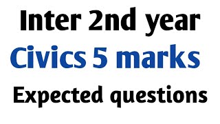 #Civics Inter2nd year 5 marks Expected (Guess) questions for AP 2020 public exams#Trilokya6600