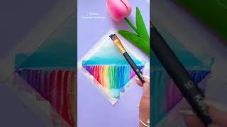 How to paint Scenery of Rainbow Waterfall || Watercolor Painting with DOMS Brush Pen #satisfyingart