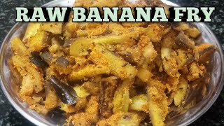 Raw Banana Coconut fry / అరటికాయ కొబ్బరి వేపుడు /coconut garlic n red chilli masala...tasty n yummy