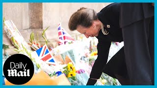 Queen Elizabeth II: Crowd pin-drop silent as Princess Anne visits tribute in Glasgow