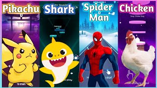 Pikachu Song VS Baby Shark Dance VS Spider-Man Sunflower VS Chicken Song | V Gamer