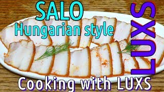 Boiled salo in onion peel | Hungarian salo