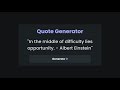 Build A Random Quote Generator | Html, CSS & JS