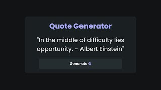 Build A Random Quote Generator | Html, CSS & JS