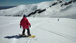 Mum snowboarding at Mt Dobson 22/09/2021