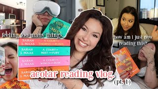i read the most popular romantasy series of all time | acotar reading vlog (pt. 1) 🧚🏼‍♀️💫