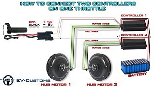 How To Connect two Hub Motor Controllers on one Throttle (Demonstration)
