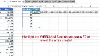 SUMIF USING WEEK NUMBERS