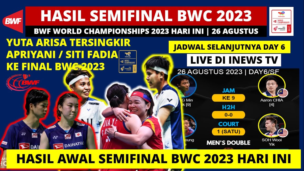 Hasil Semifinal BWF World Championship 2023 Hari Ini:Apriyani/Siti ...