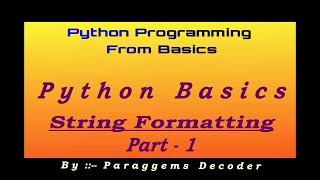 Python Tutorial | String Formatting | String Formatting With Percent Operator | Python Tutorial 6