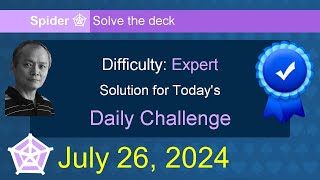 Microsoft Solitaire Collection: Spider - Expert - July 26, 2024