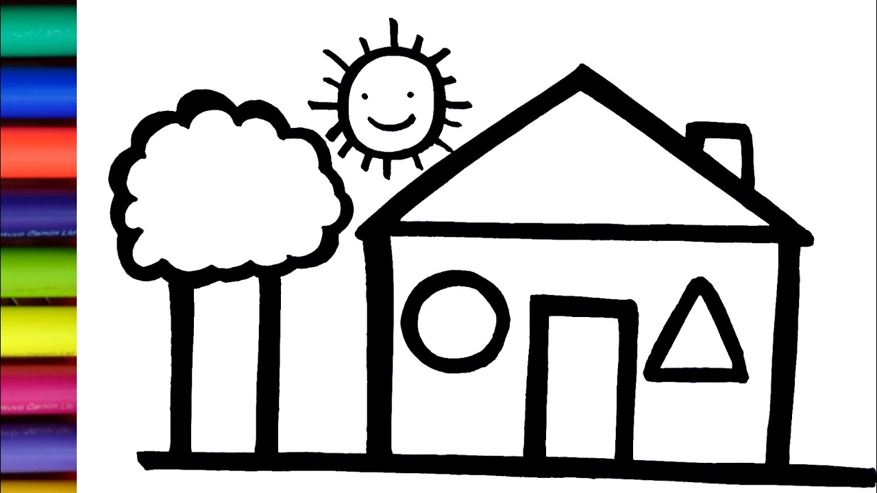 House Drawing Colouring And Painting How To Draw Beautiful House