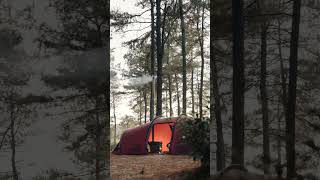 🌲🔥 Cozy Up in the Forest with Our Openvista 3 TPU Tunnel Tent \u0026 Wood Stove! 🔥🌲 #hottent  #camping