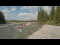 4k nature walk video following the river mountains and forest view original audio