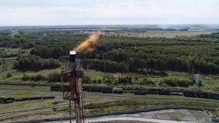 flaring of associated gas at a petrochemical plant