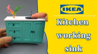 MINIIKEA |DIY IKEA kitchen working sinkmodel  Miniature tutorial home furniture/廚房工作水槽模型教程家居家具【 #38】