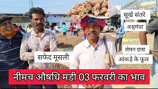 नीमच मंडी के औषधीय उपज के भाव इस प्रकार रहे |Price Of All The Medicinal Produce Of Neemuch Mandi