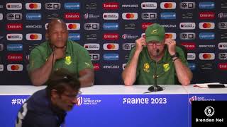 RWC2023:  Springboks post match press conference after win over Romania