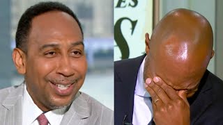 Stephen A Smith Can't Stop Laughing at Anthony Davis Leaving in a Wheelchair! First Take NBA Lakers