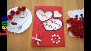 Karte zu Muttertag basteln - mother heart card  - как сделать открытку на день матери