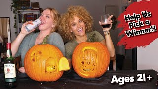 PUMPKIN CARVING CONTEST | Boozy and Funny Friends Face-off for a Fall Activity