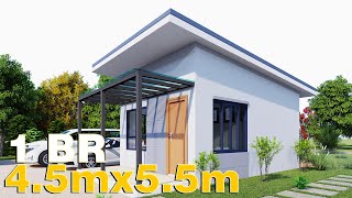 Small House Design 4.5x5.5 (25 SQM) Full Plan