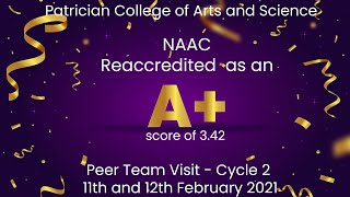 NAAC Reaccreditation Peer Team Visit - Cycle 2 - 11th and 12th February 2021