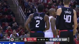 Russell Westbrook commits 4 fouls in the first quarter of the Rockets/Clippers g