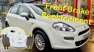 Fiat Punto Front Brake Replacement / Grande Punto Front Discs and Pads DIY / Tutorial