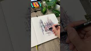 Demonstration video by Kristina Gavrilova.Watercolor drawing #shorts #drawing #painting #watercolor