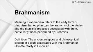 Brahmanism Meaning