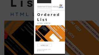 Ordered List | HTML LISTS | HTML | CSPunjab.Com #shorts #html #42