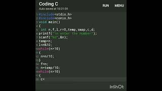 C program to swap frist and last digit of a number #c #coding #programming #coumputer#clanguage